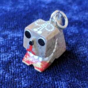 New Stone Carving - Little Dog Pendant, Hand Painted